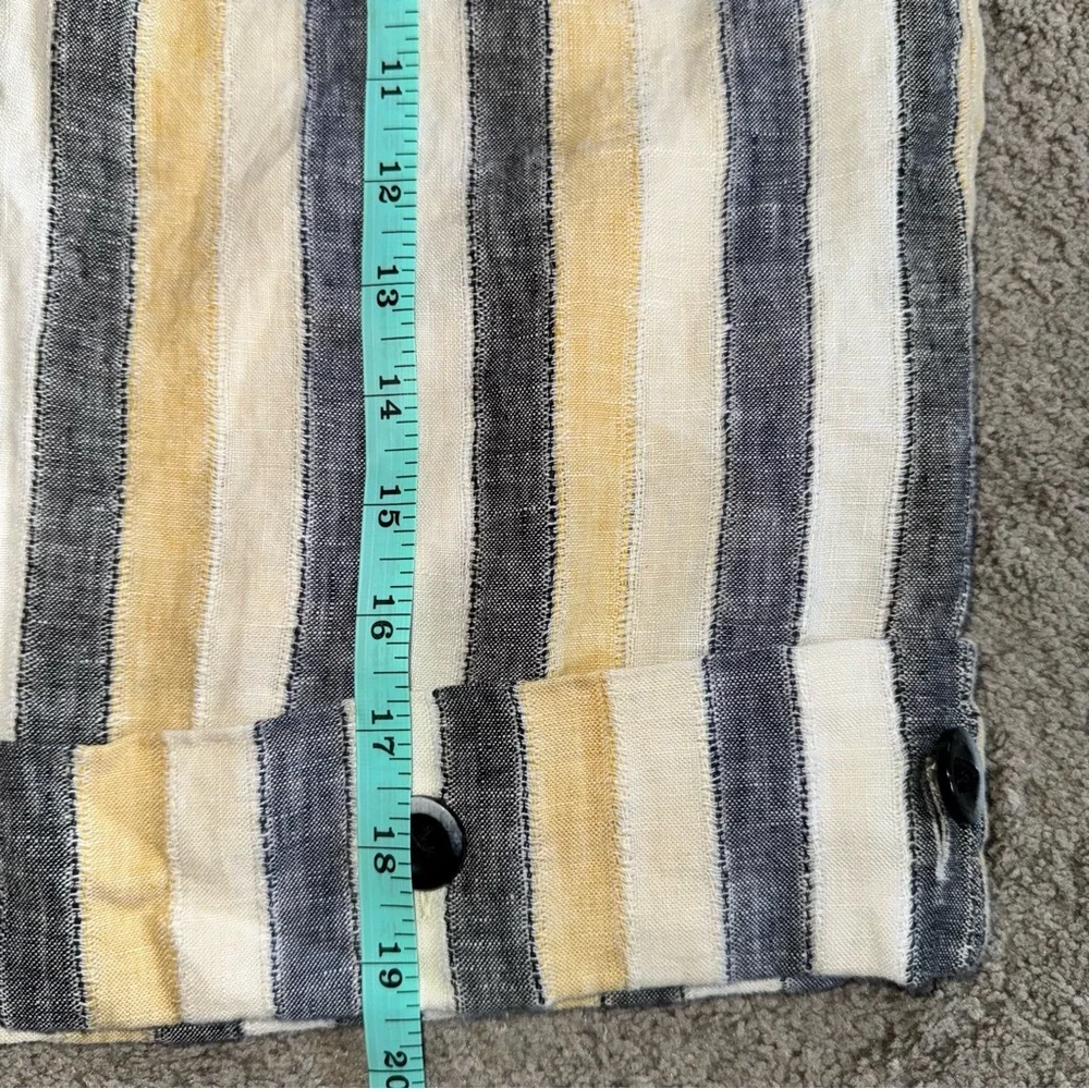 Anthropologie Edme & Esyllte cafe awning button detail striped cream skirt 2